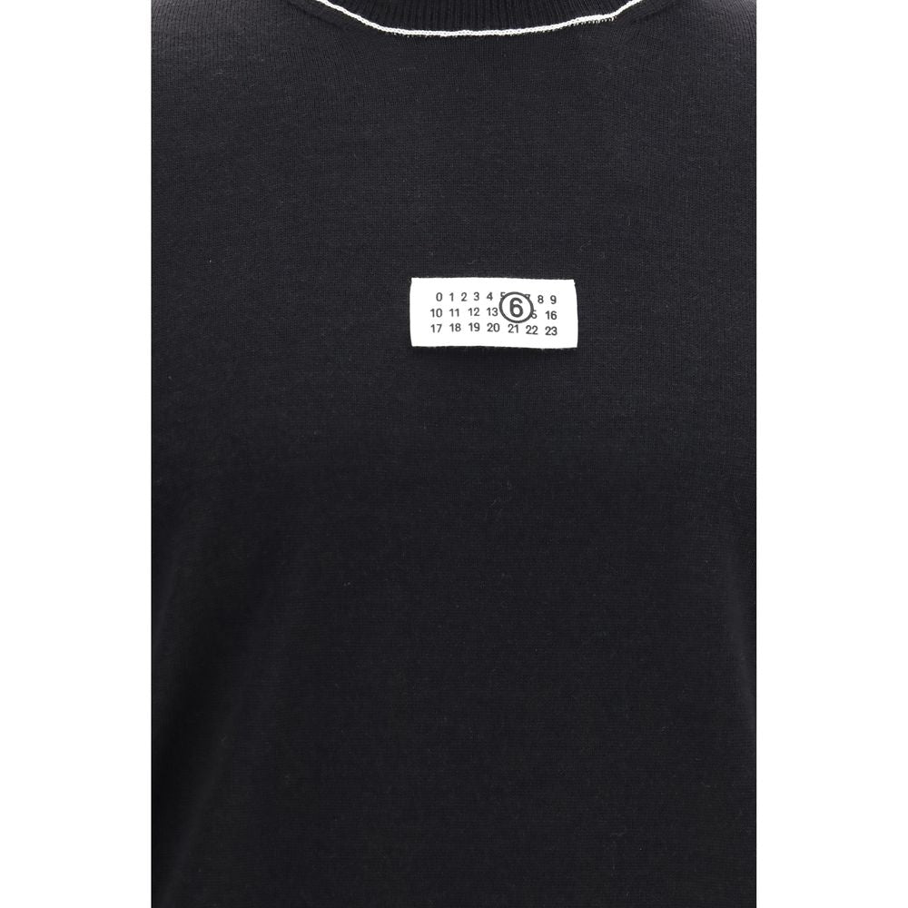 MM6 Black Wool Oves Aries Turtleneck Sweater