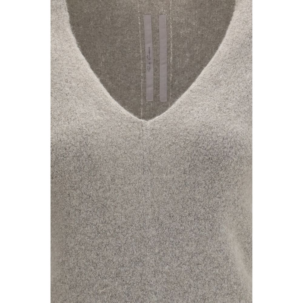 Rick Owens Gray Cashmere V-Neck Sweater - Size S