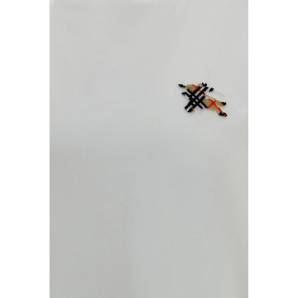 Burberry Equestrian Knight White Cotton T-Shirt - Regular Fit