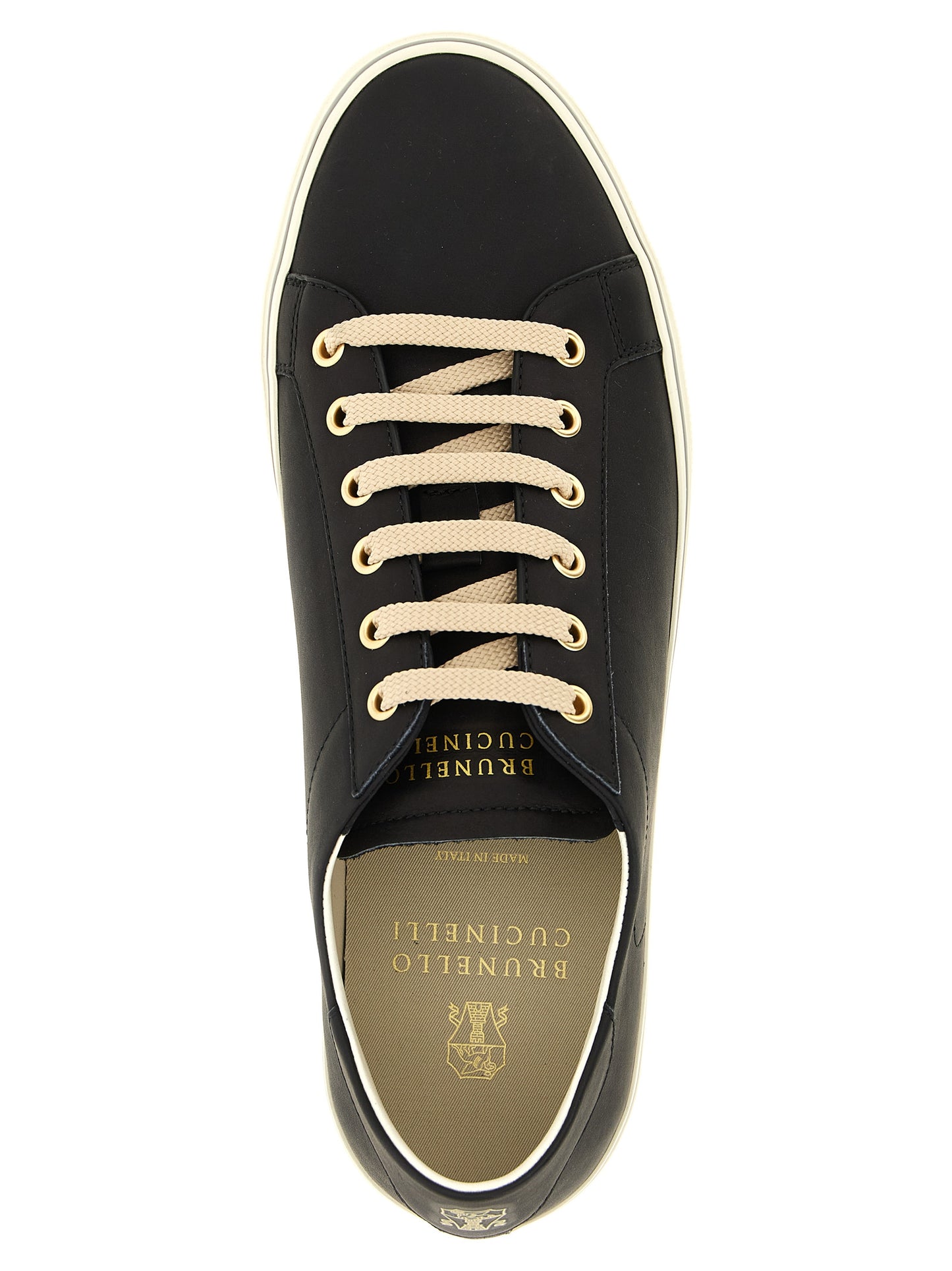 Brunello Cucinelli Black Calfskin Low Top Sneakers