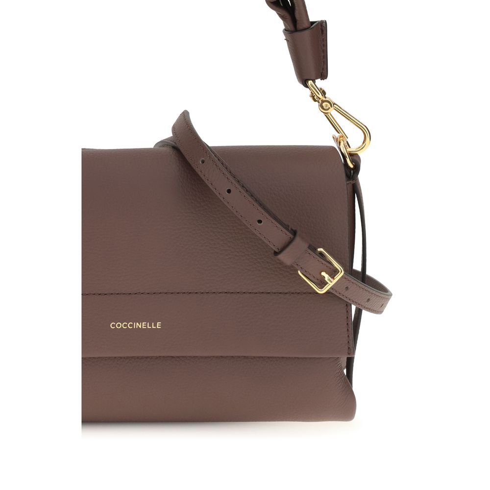 Coccinelle Brown Calf Leather Boheme Shoulder Bag