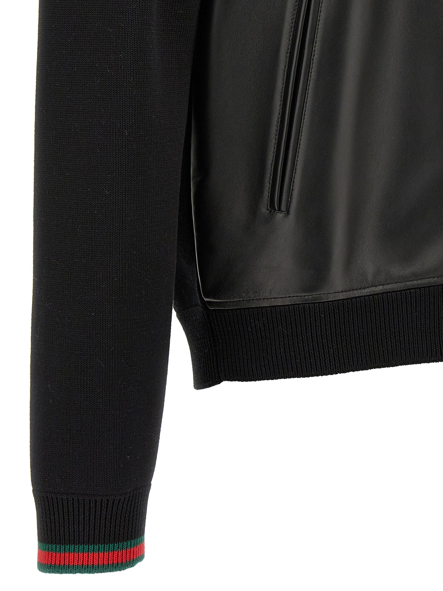 Gucci Black Lamb Leather Bomber Jacket