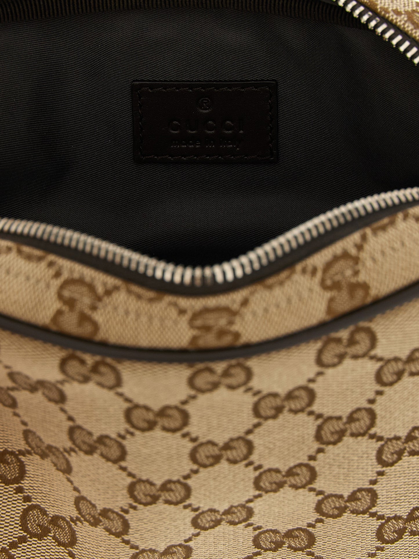 Gucci Beige Crossbody Bag with GG Fabric and Leather Details