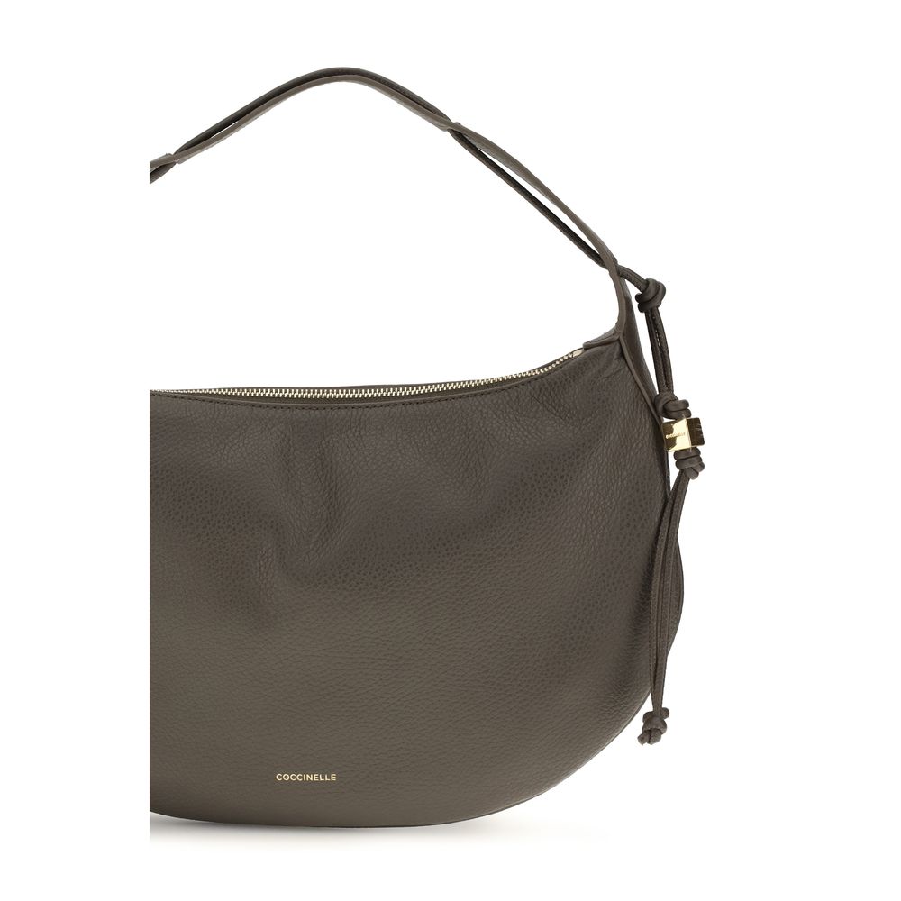 Coccinelle Brown Calf Leather Thess Shoulder Bag