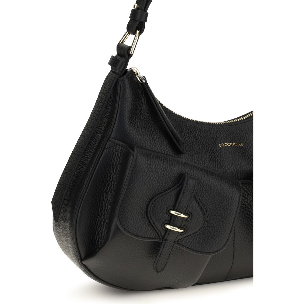 Coccinelle Black Calf Leather Small Boheme Shoulder Bag