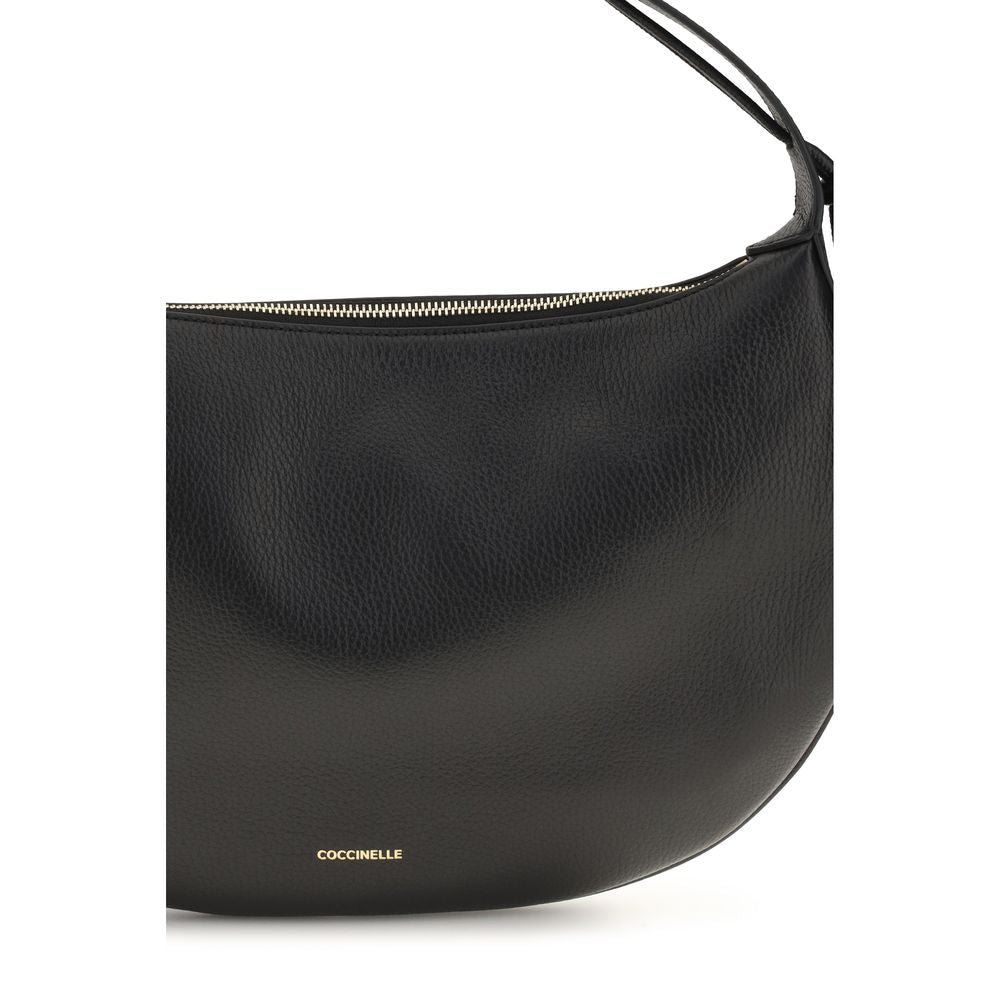 Coccinelle Black Calf Leather Thess Shoulder Bag