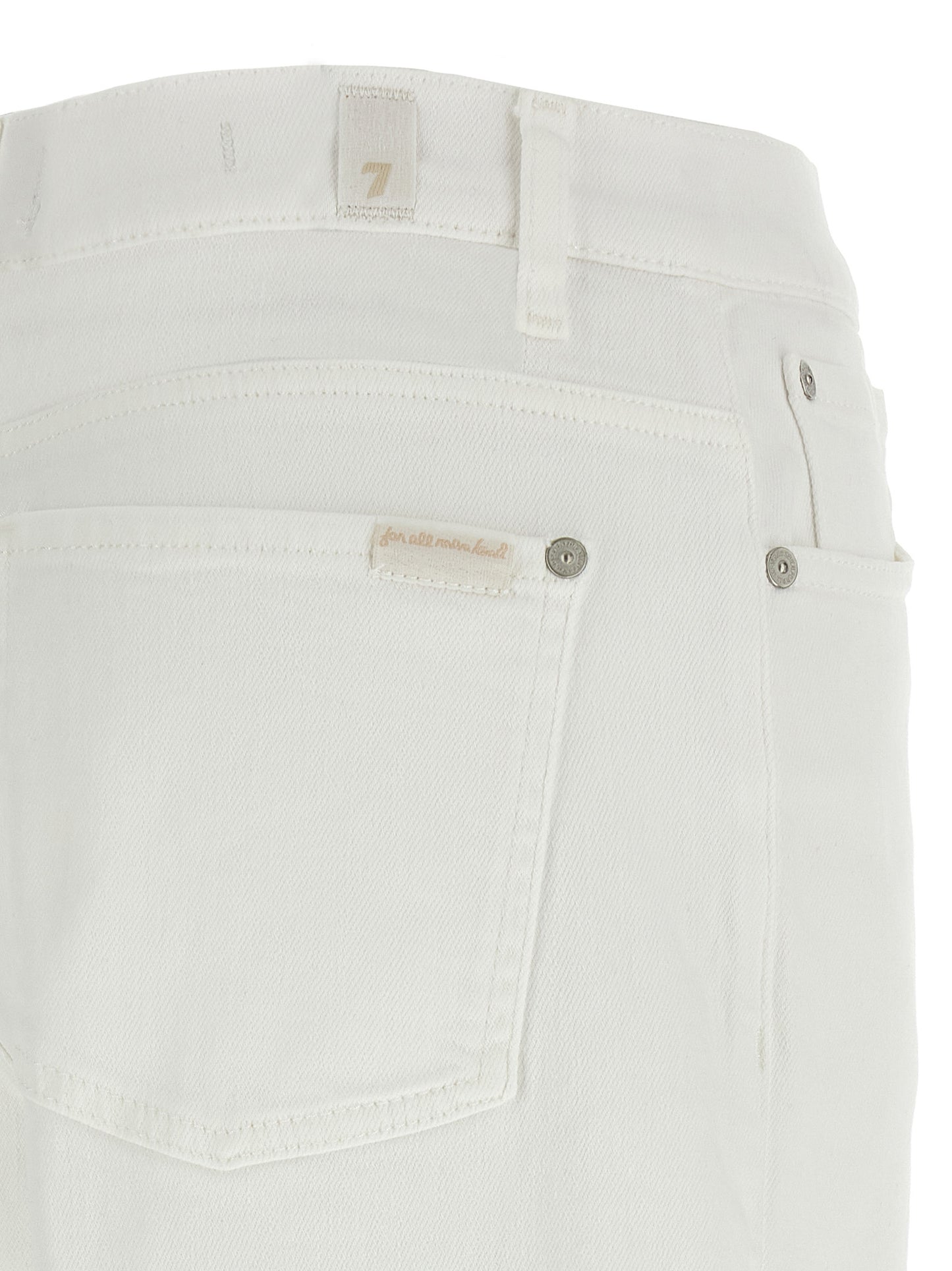 7 For All Mankind White Cotton Straight-Leg Stovepipe Jeans