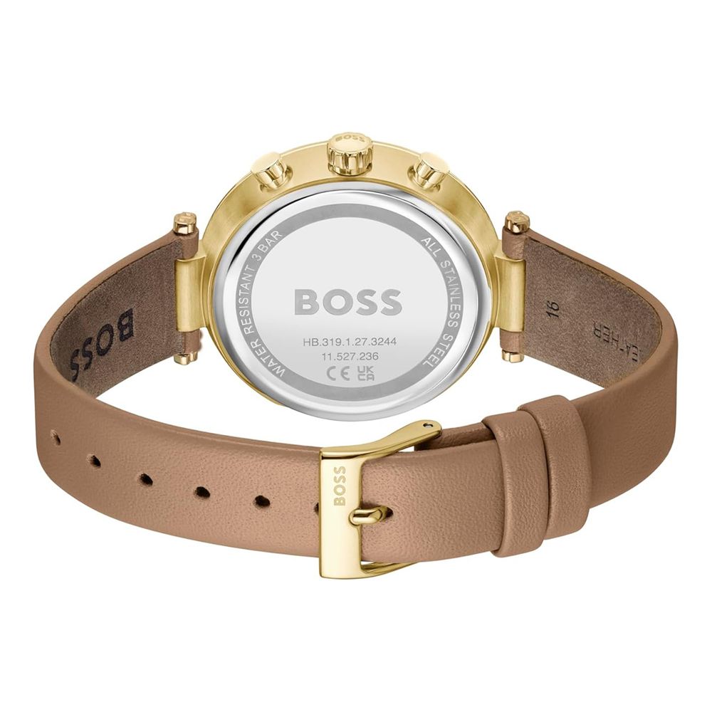 Hugo Boss Women’s Quartz Watch, Brown Leather, Multifunction