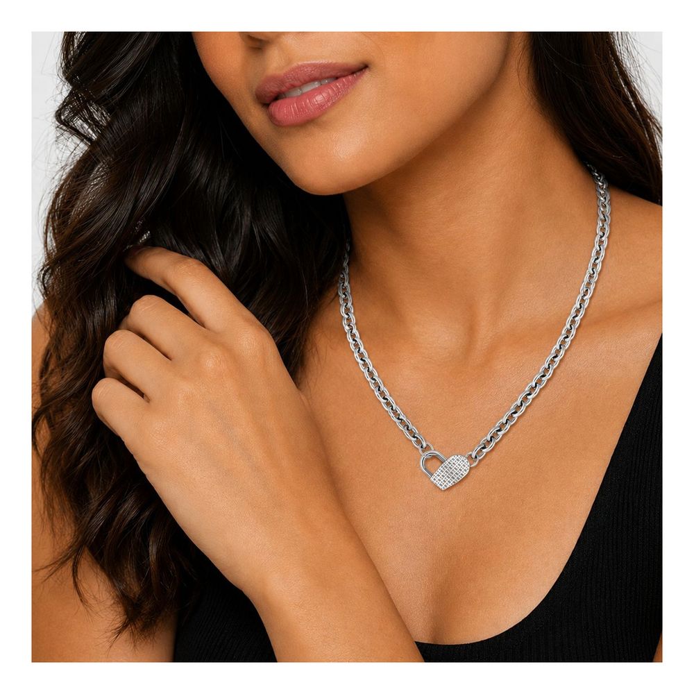 Hugo Boss Gray Stainless Steel Necklace BOSS WOMEN 1580416 46CM