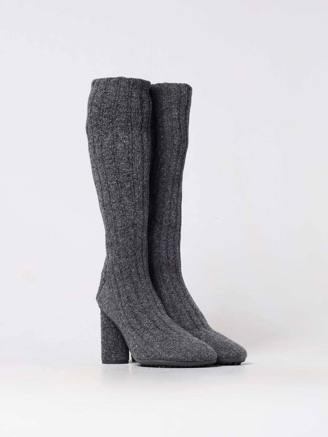 Bottega Veneta Gray Wool Over The Knee Boots