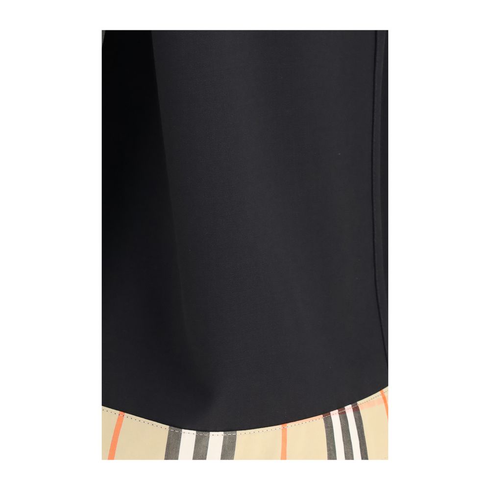 Burberry Black Wool Ovis Aries Midi Skirt
