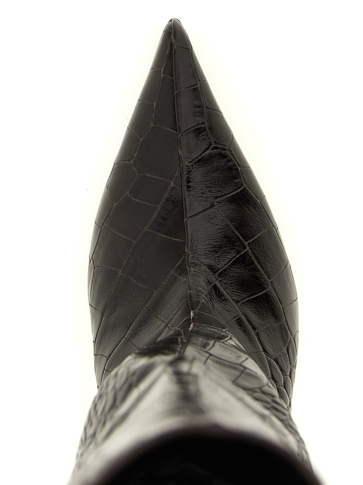 The Attico Brown Bovine Leather Over The Knee Boots