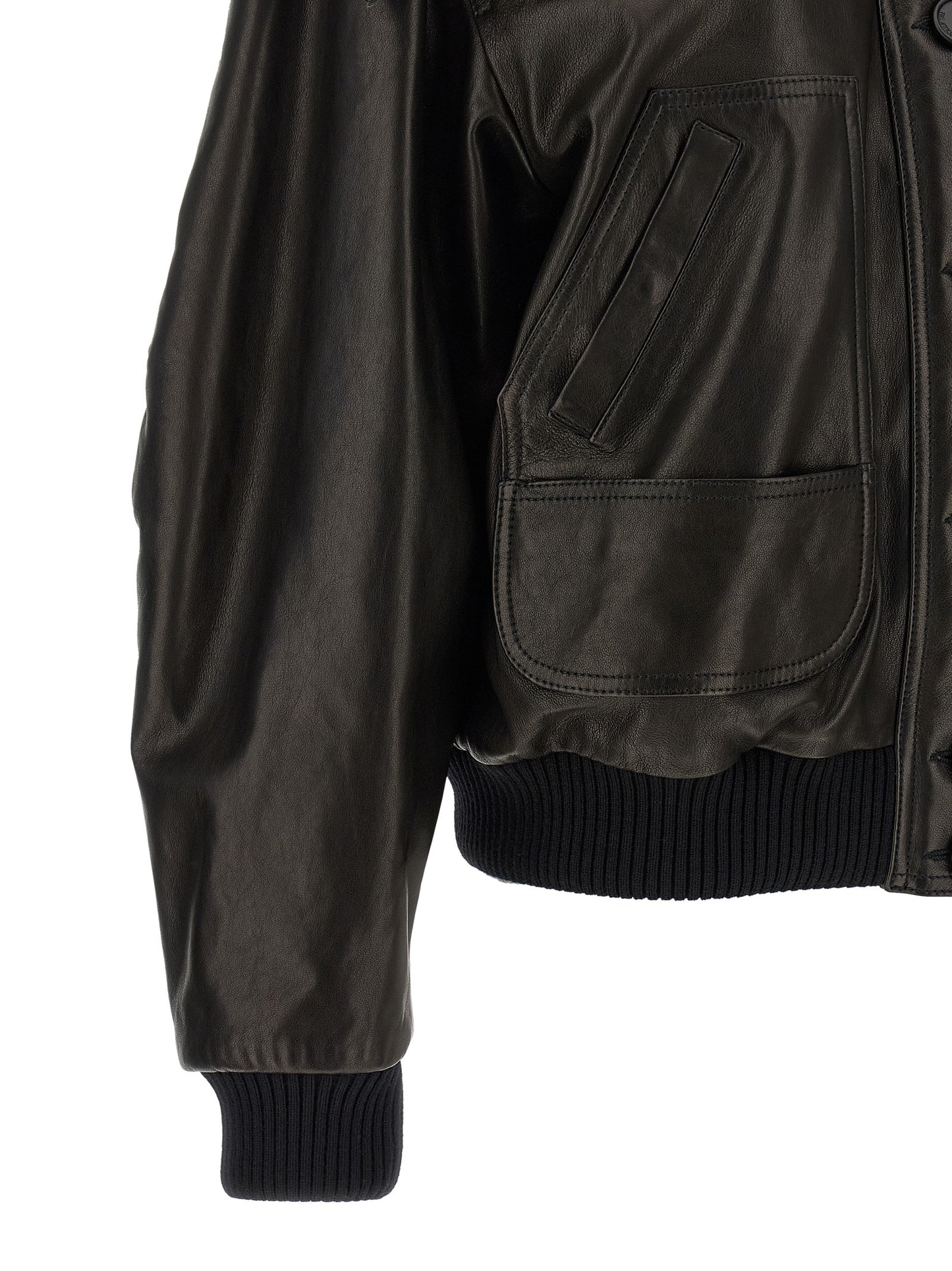 The Attico Black Lamb Leather Jacket