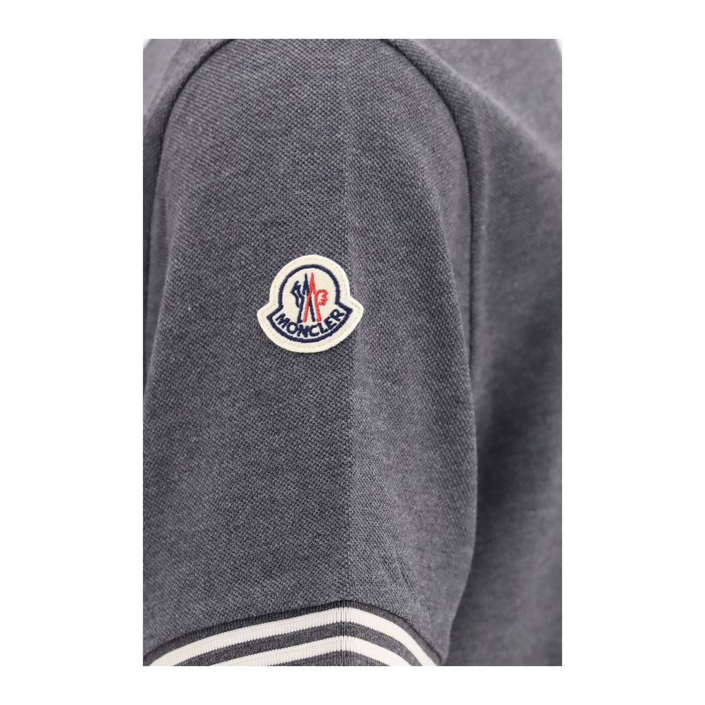 Moncler Gray Cotton Polo Shirt L