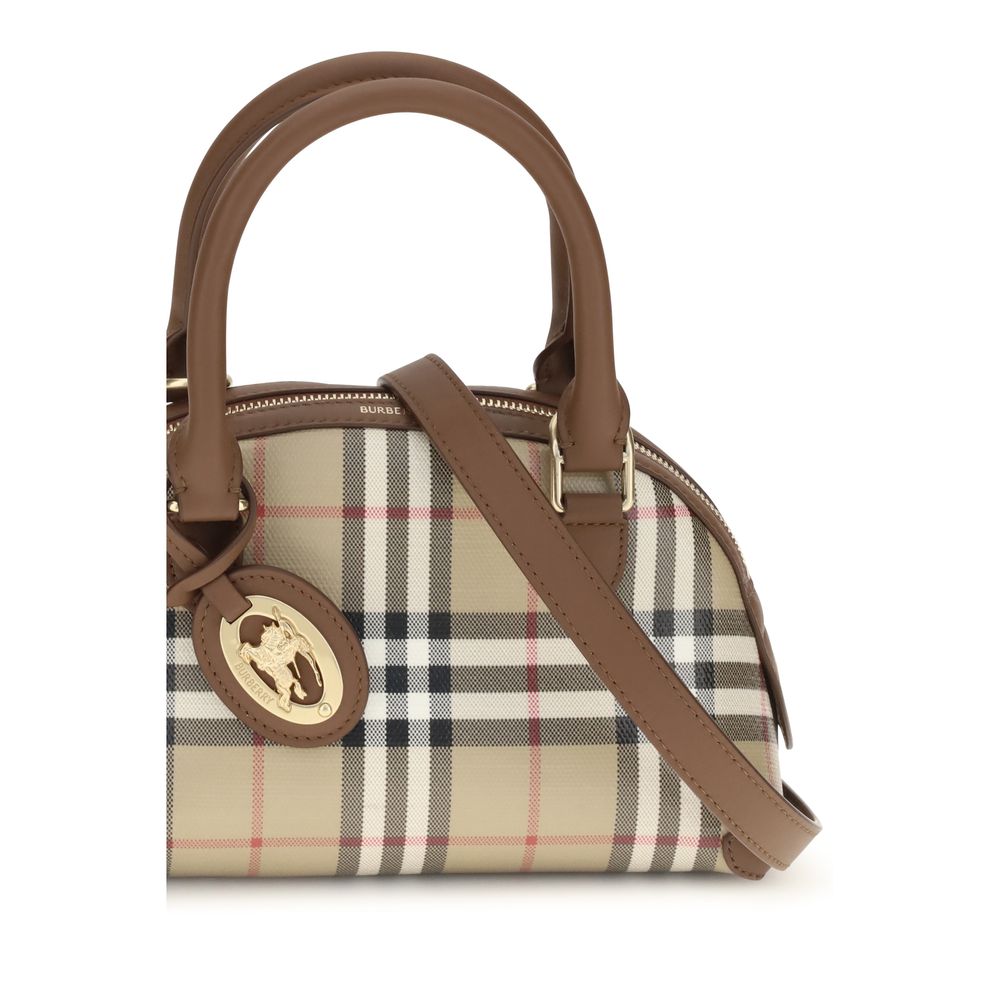 Burberry Mini Primrose Top Handle Bag Beige Canvas 24x15x12