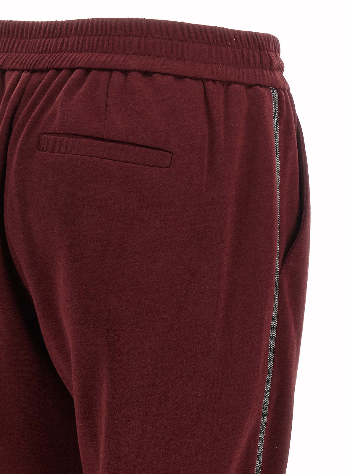 Brunello Cucinelli Bordeaux Cotton Joggers