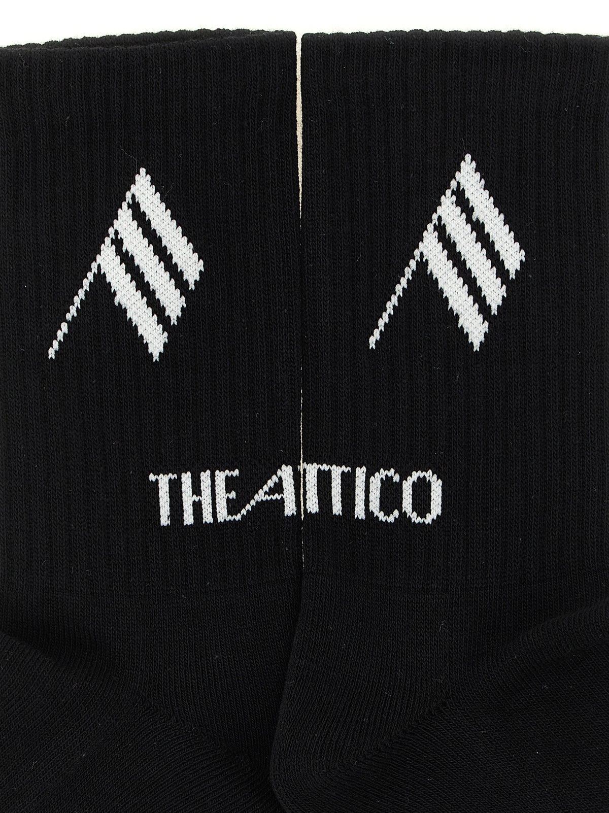 The Attico Bicolor Cotton Socks - White/Black - S-M