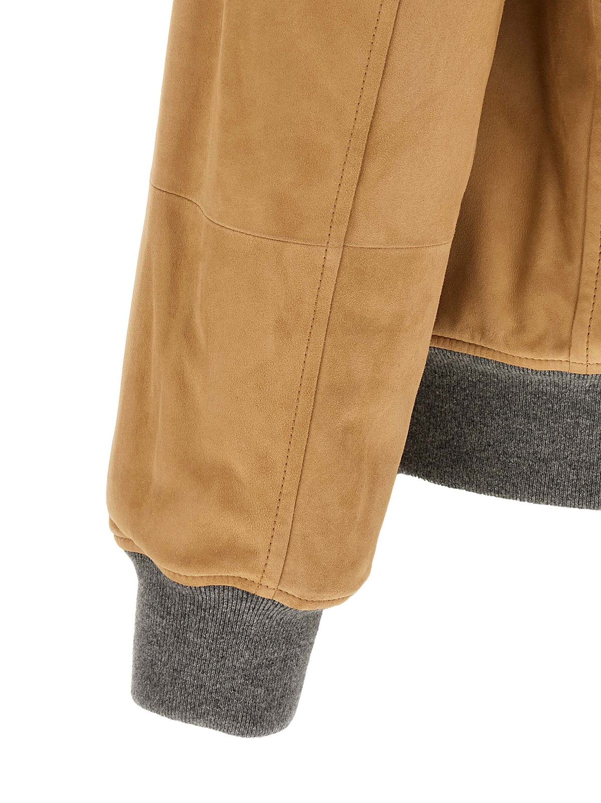 Brunello Cucinelli Beige Lamb Leather Jacket