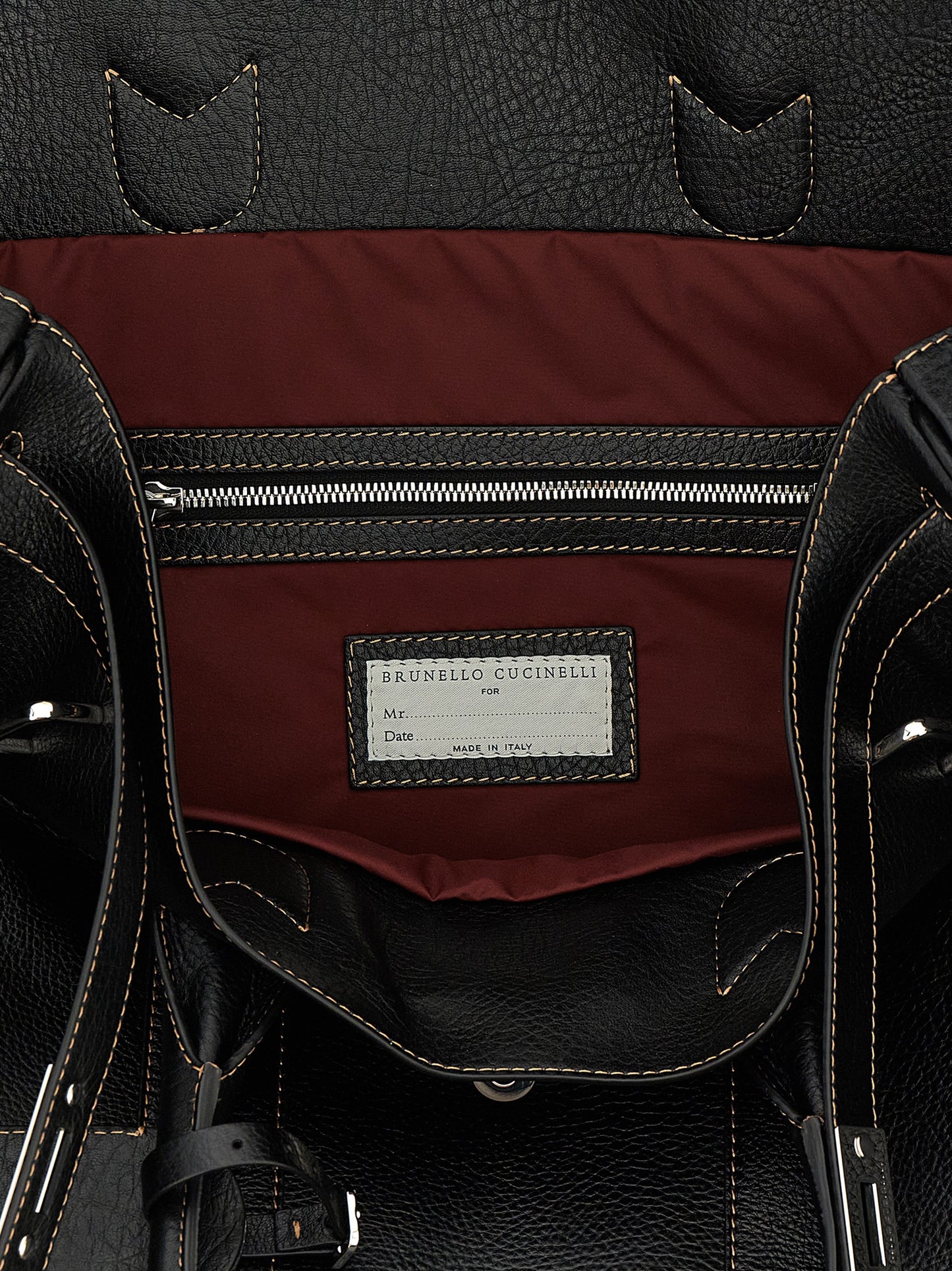 Brunello Cucinelli Black Calfskin Weekender Country Travel Bag