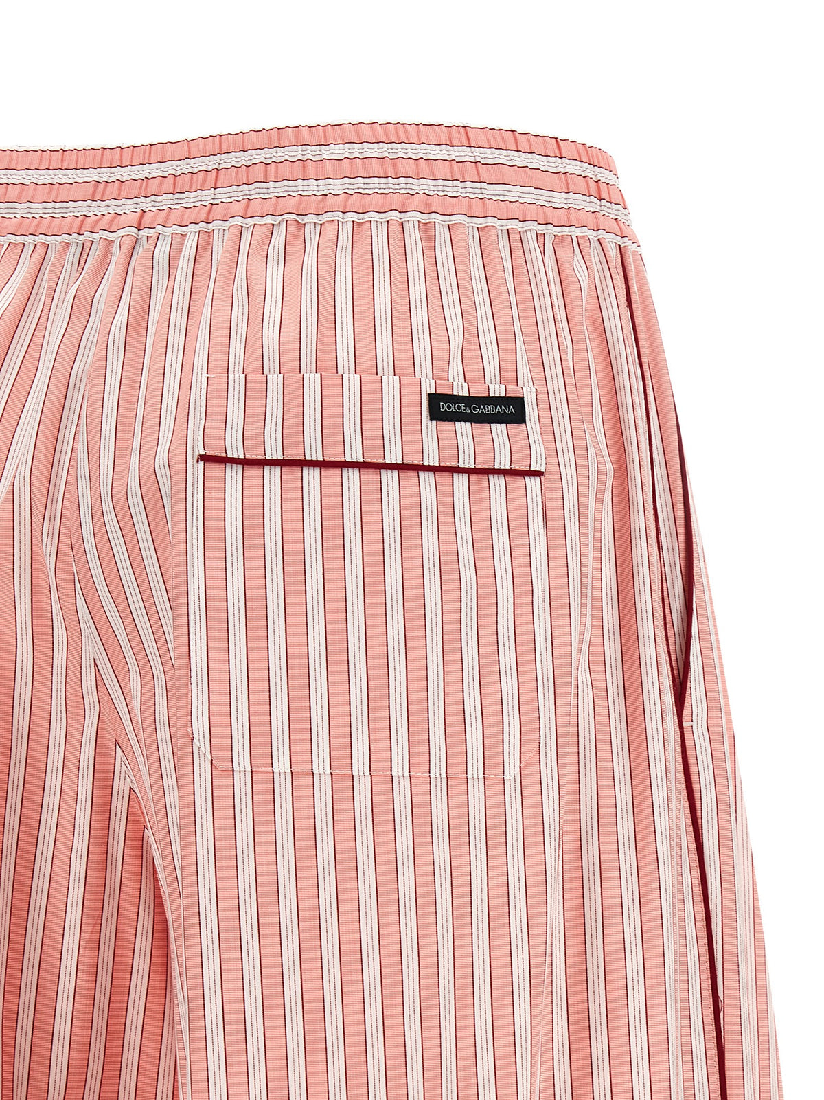 Dolce & Gabbana Pink Striped Cotton and Silk Bottoms Sleepwear