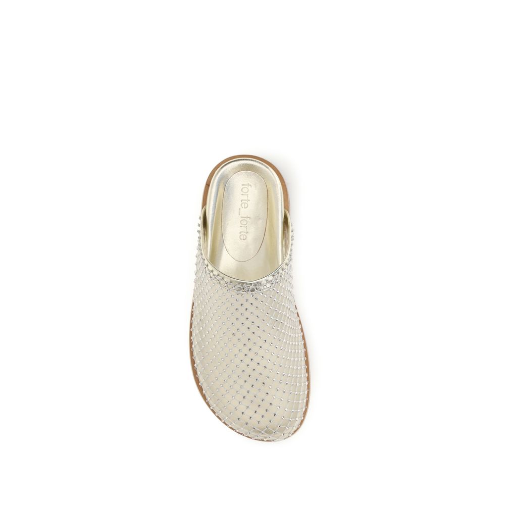 Forte_Forte Silver Fabric Mules EU36/US6 - EU40/US10