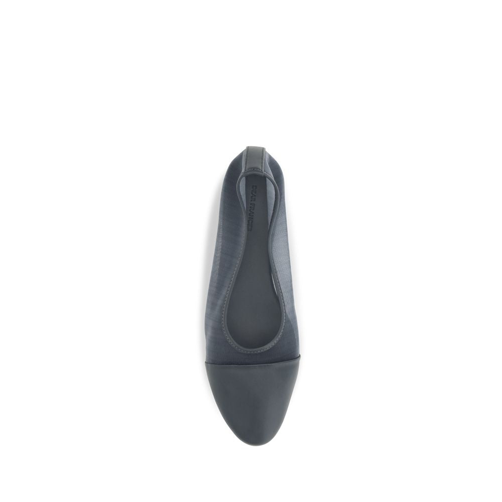 Dear Frances Gala Mesh Ballerinas Gray Calf Leather Bos Taurus Flats