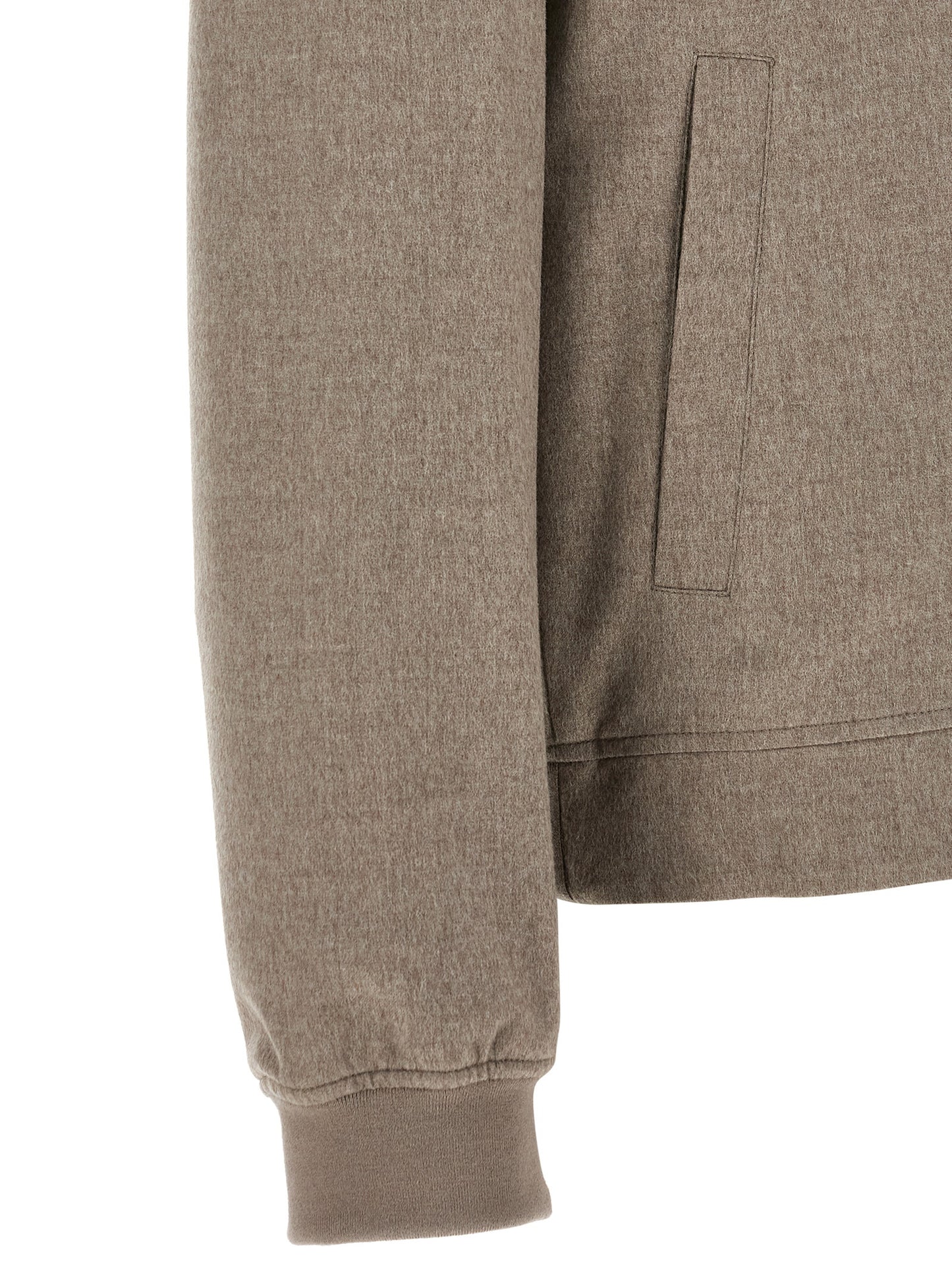 Brunello Cucinelli Gray Cashmere Bomber Jacket