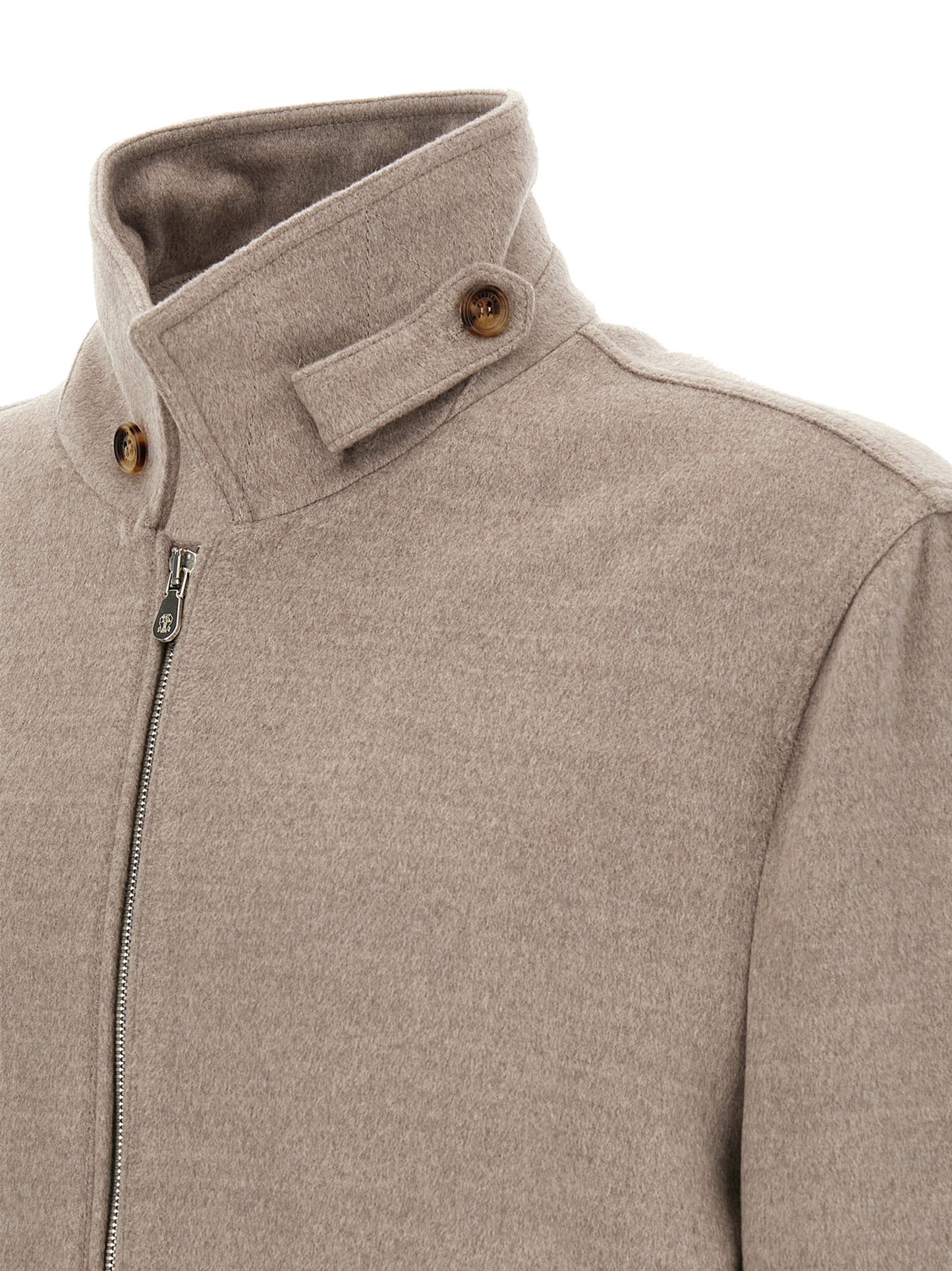 Brunello Cucinelli Beige Virgin Wool Bomber Jacket