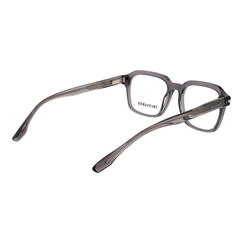 Trussardi Men’s Optical Glasses – Gray Square Frame, 52mm