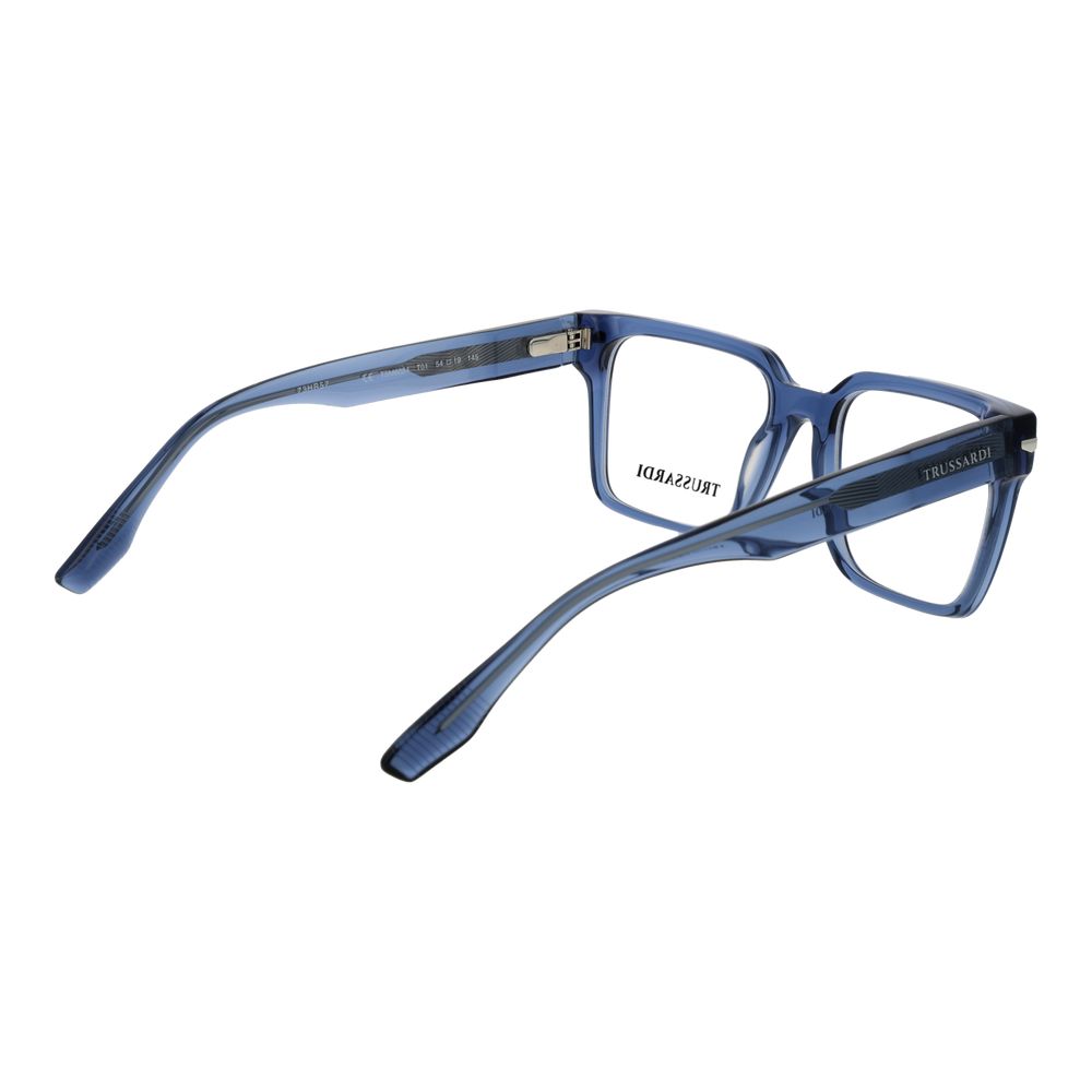 Trussardi Men’s Optical Glasses – Blue Square Frame, 54mm
