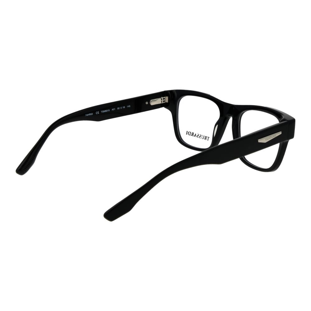 Trussardi Men's Optical Glasses – Black Square Frame, 50mm