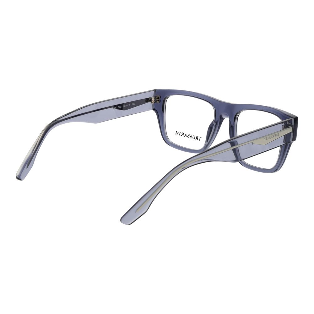 Trussardi Unisex Blue Acetate Glasses – Square Full-Rim, 52mm