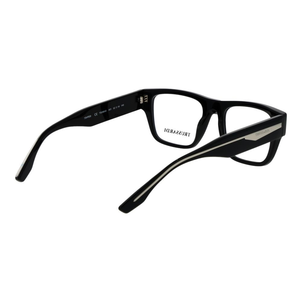 Trussardi Black Acetate Glasses – Square Full-Rim Frames