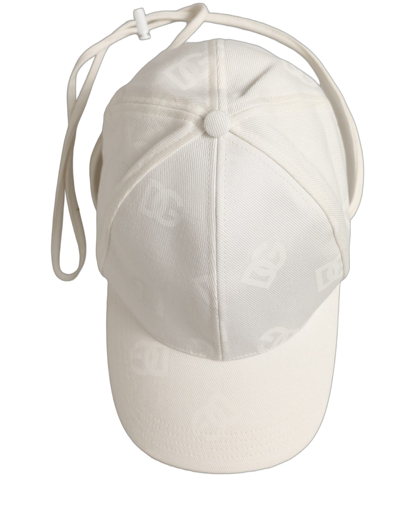 Dolce & Gabbana Men Off White Cotton Stretch Baseball Capello Hat