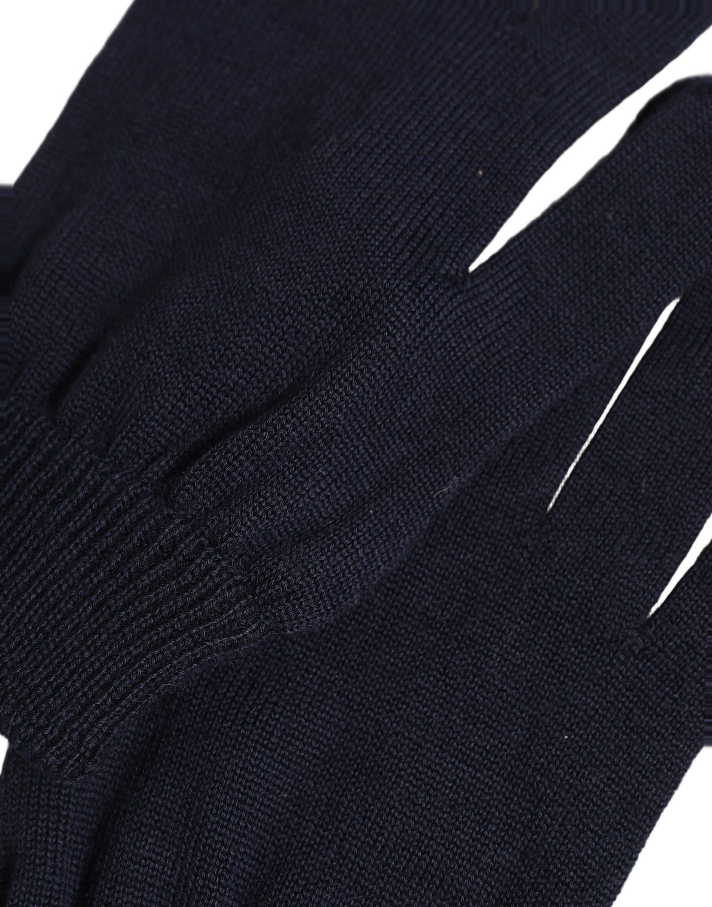 Dolce & Gabbana Dark Blue Cashmere Knitted Winter Gloves