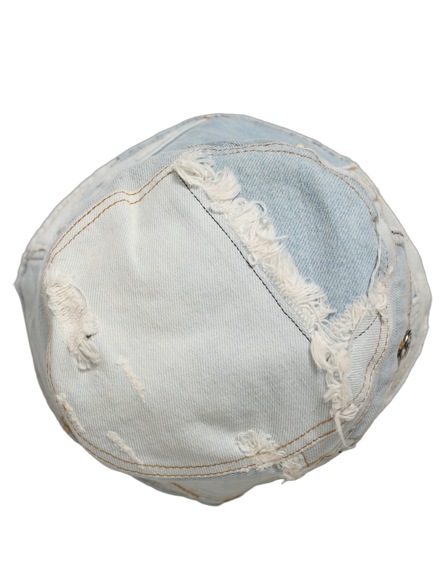 Dolce & Gabbana Men Blue Patchwork Cotton Denim Bucket Hat