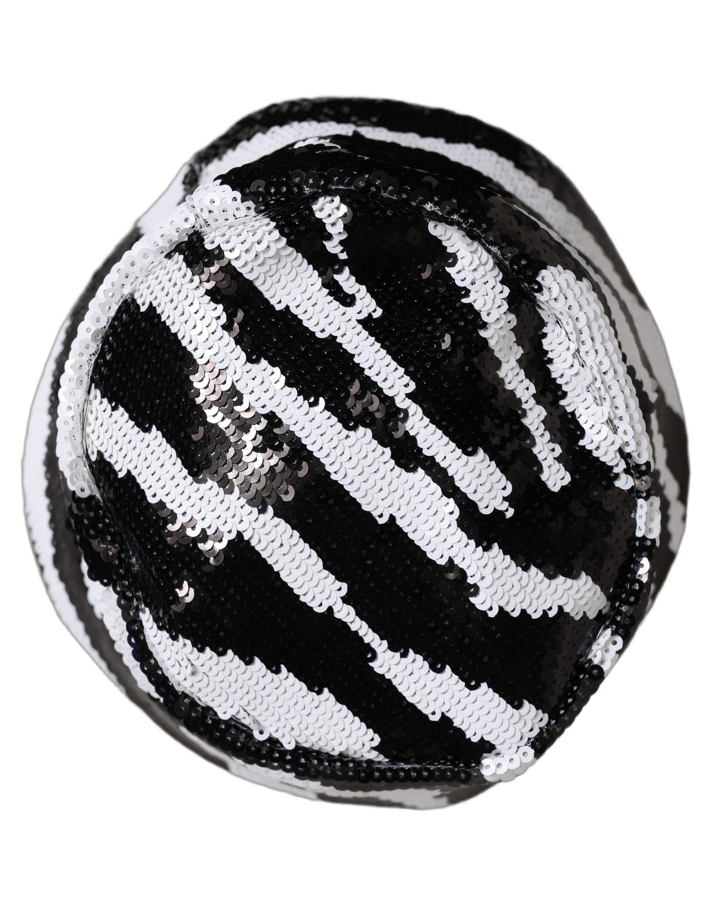 Dolce & Gabbana Men Black White Zebra Sequin Bucket Hat