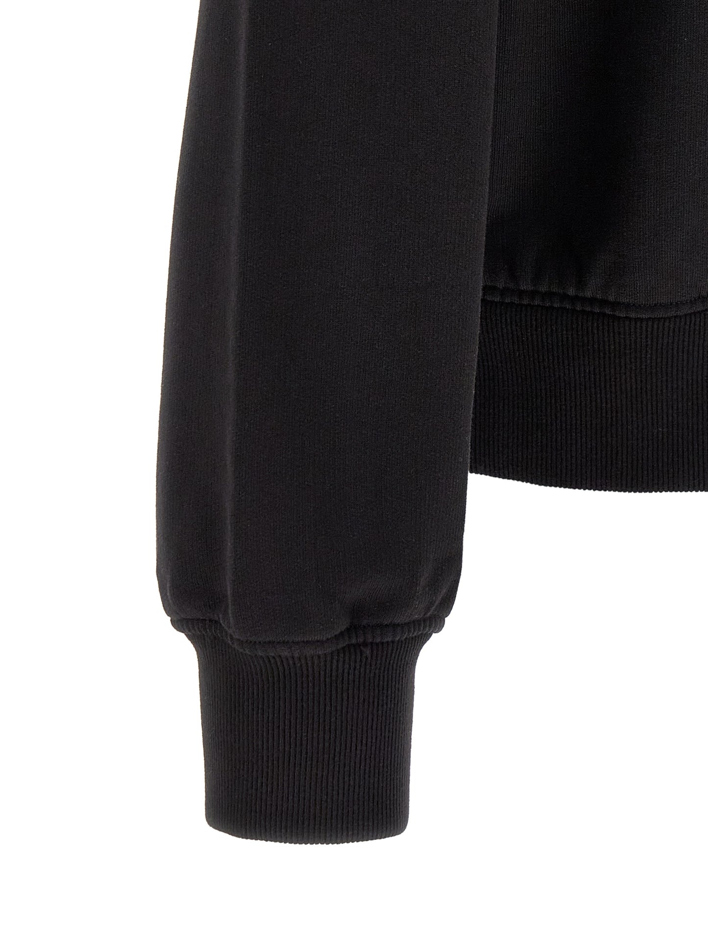 Dolce & Gabbana Black Cotton Hoodie with Embroidered Coat of Arms