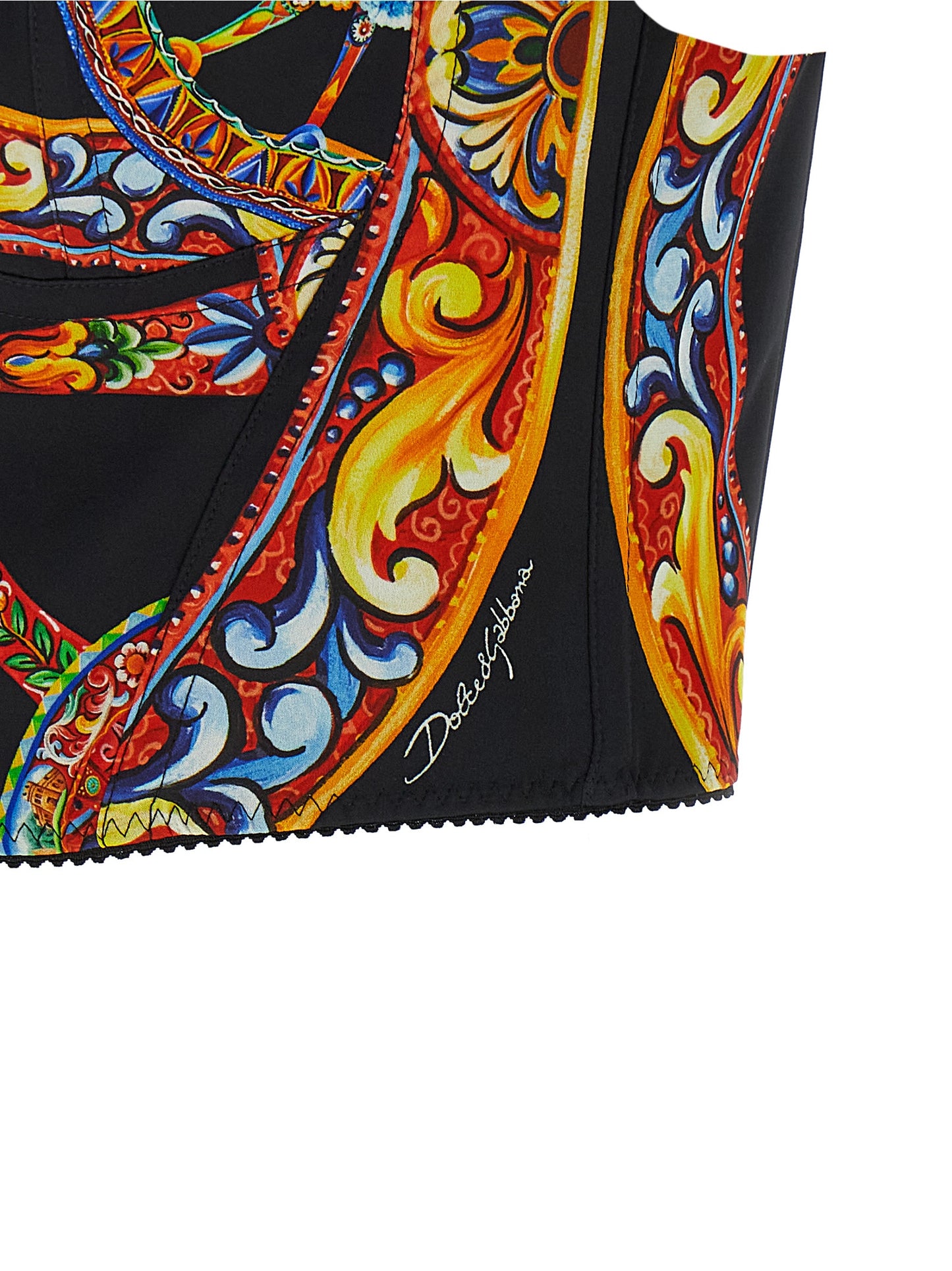 Dolce & Gabbana Multicolor Silk Tank Top with Signature Sicilian Print