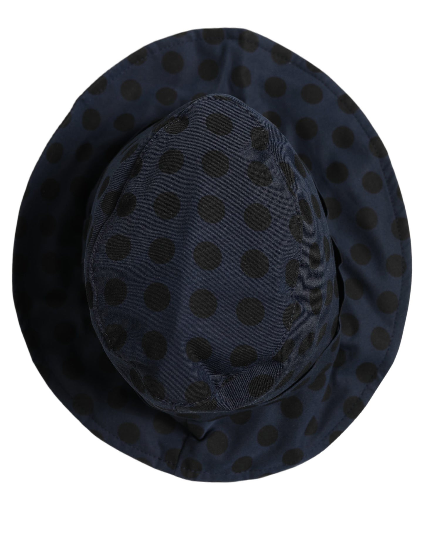 Dolce & Gabbana Blue Black Polka Dot Cotton Bucket Capello Hat