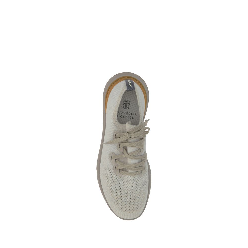 Brunello Cucinelli White Cotton Athletic Sneakers - EU40/US7