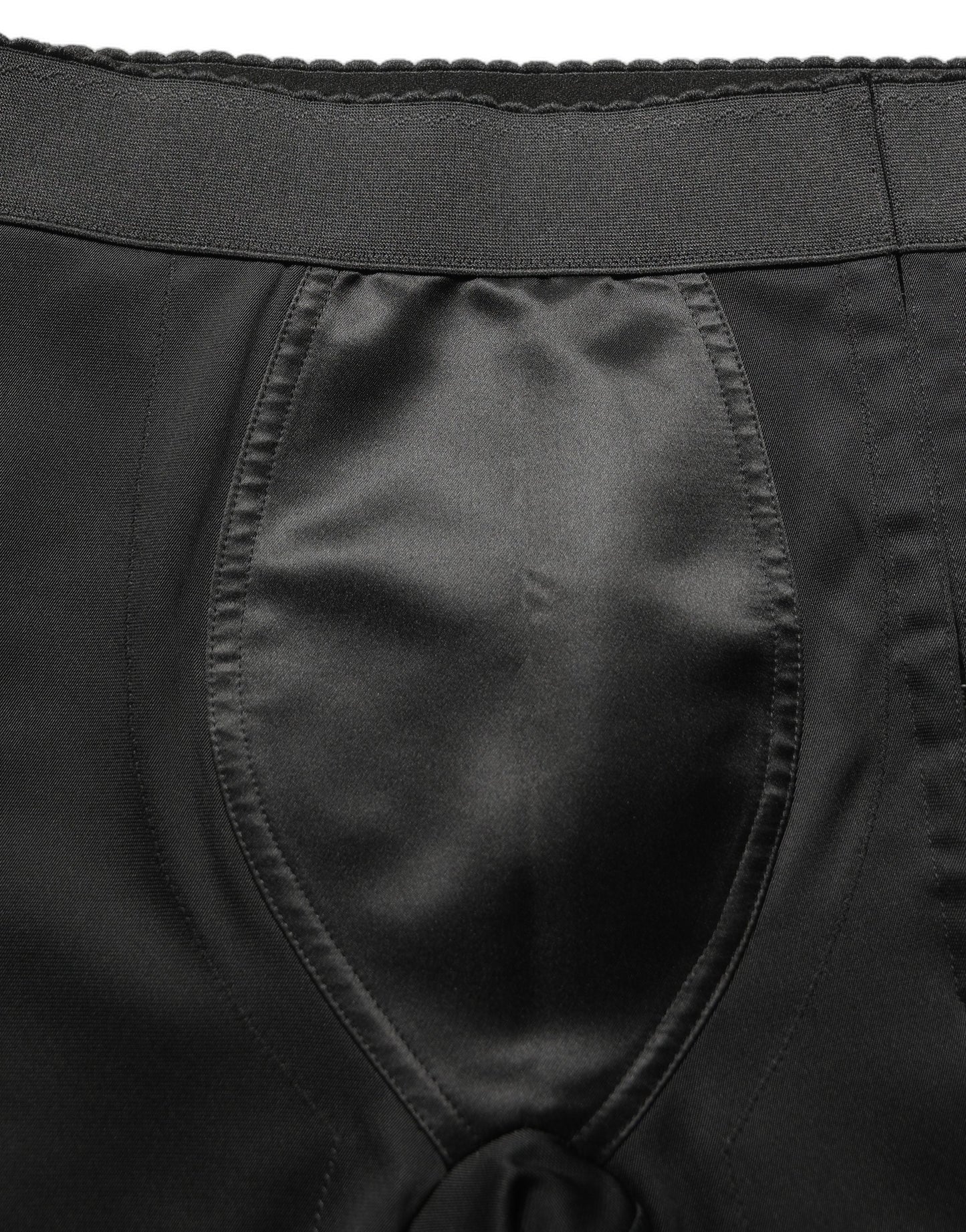 Dolce & Gabbana Black Nylon High-Waist Elastic Waistband Shorts