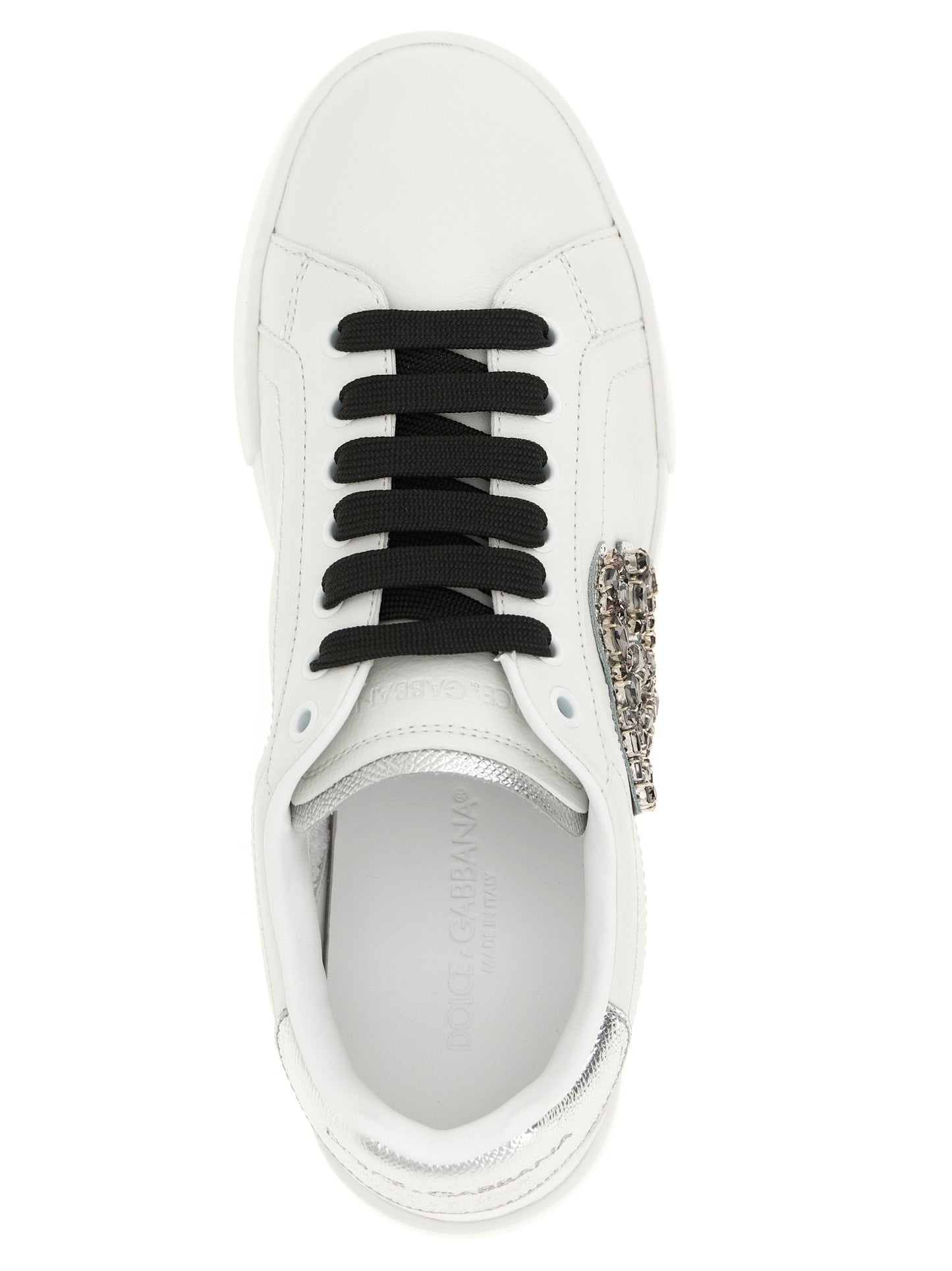 Dolce & Gabbana Silver Calfskin Low Top Sneakers