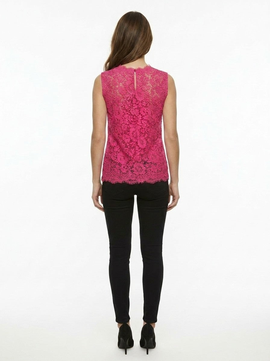 Dolce & Gabbana Pink Cotton Sleeveless T-Shirt