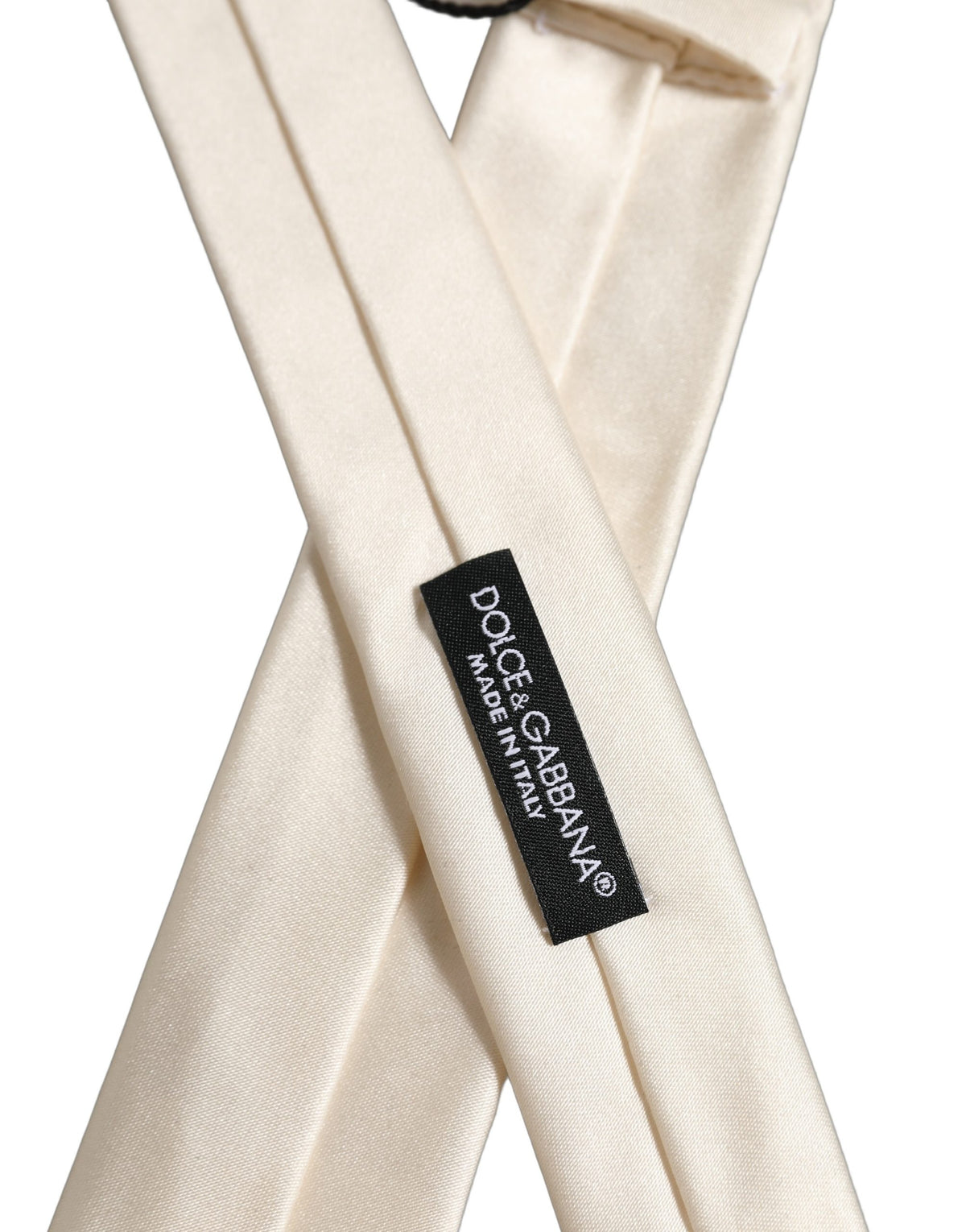 Dolce & Gabbana Cream Silk Adjustable Tied Necktie