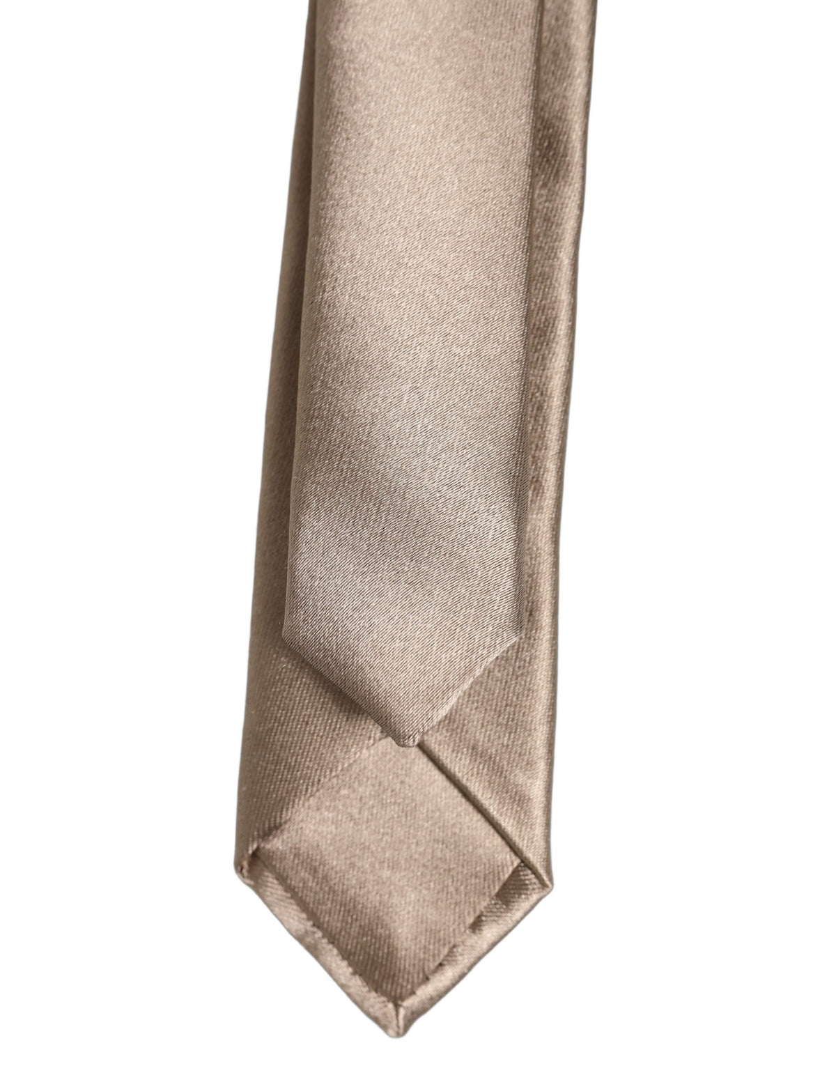 Dolce & Gabbana Brown Satin 100% Silk Adjustable Tied Necktie