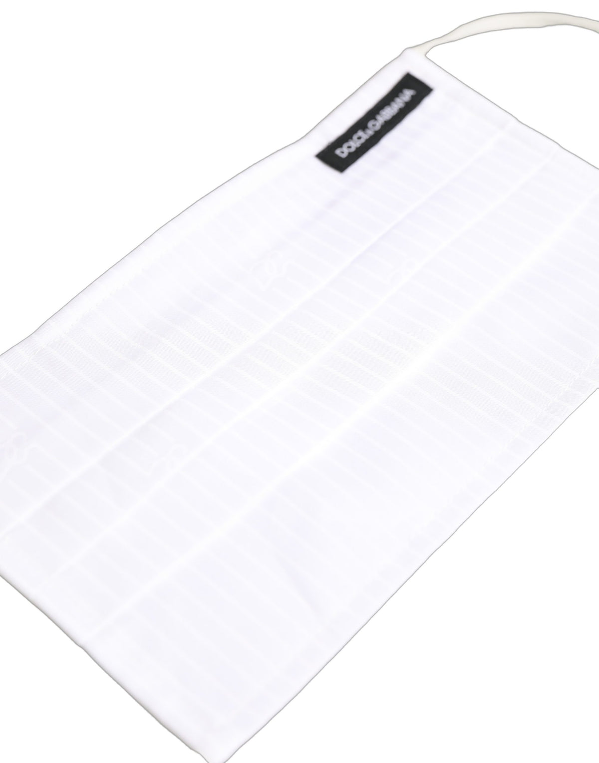 Dolce & Gabbana White 100% Cotton Pleated Elastic Ear Strap Face Mask