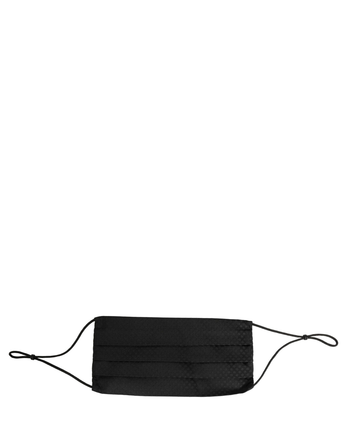 Dolce & Gabbana Black Silk Patterned Pleated Elastic Ear Strap Face Mask