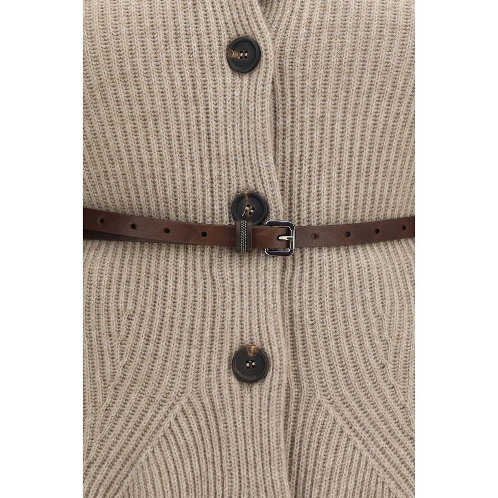 Brunello Cucinelli Beige Wool Oves Aries Cardigan