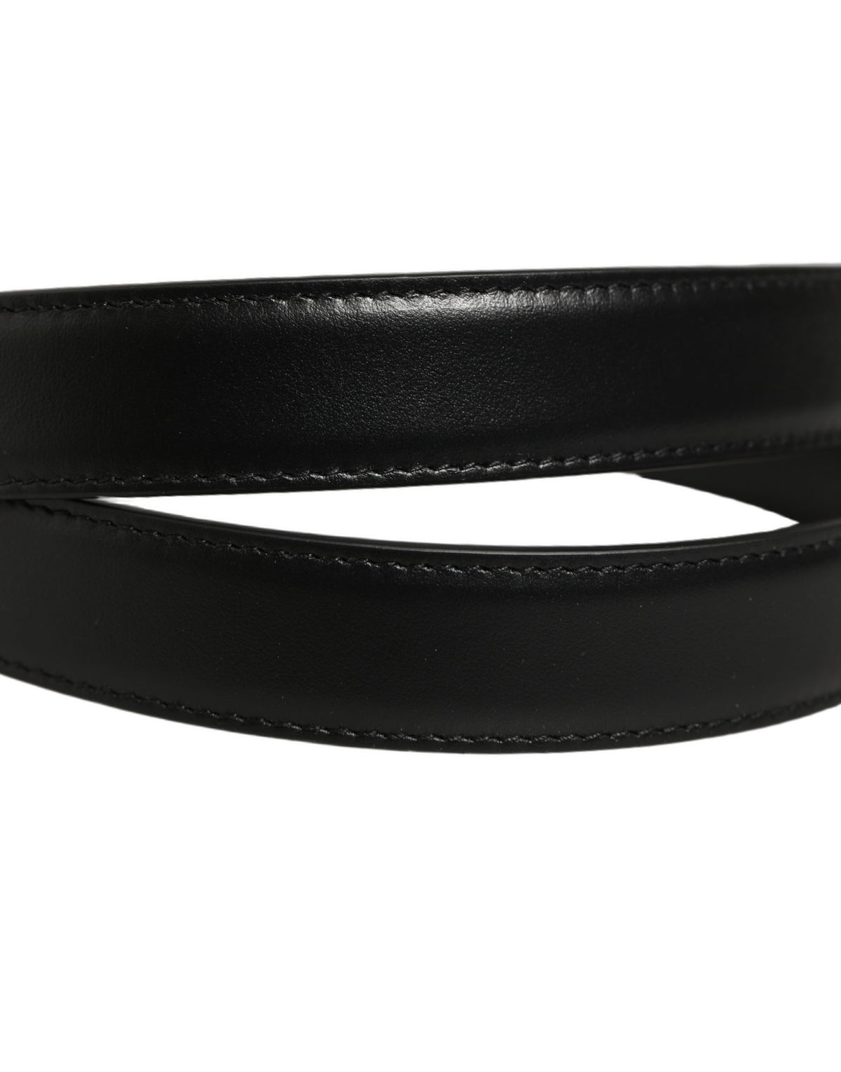 Dolce & Gabbana Black Classic Leather Gold Tone Buckle Belt L